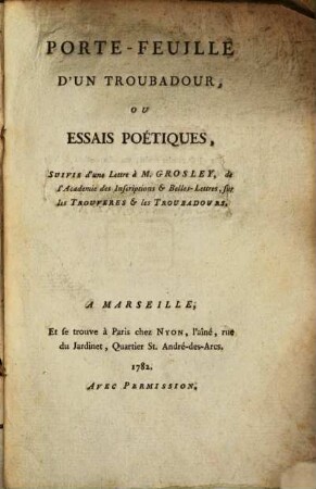 Porte-feuille d'un troubadour