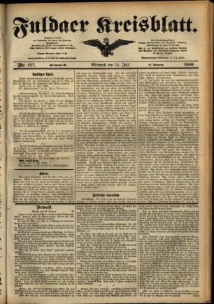 Ausgabe vom Mittwoch, den 14. Juli 1909.