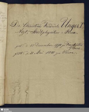 Nr. 63. Unger, Christian Friedrich