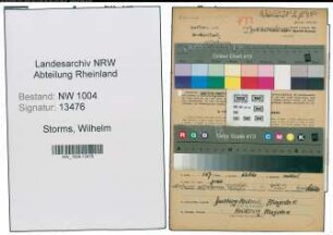 Entnazifizierung Wilhelm Storms , geb. 19.10.1885 (Postbetriebswart)