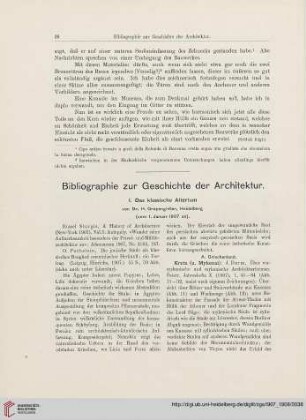 Bibliographie zur Geschichte der Architektur