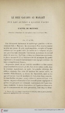Ser. 3: 15: Le dieu Gaulois au Maillet sur let autels a quatre faces : l'autel de Mayence