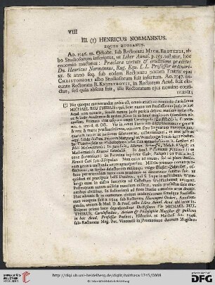 III.(†)Henricus Normannus