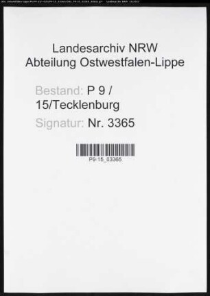 Sterberegister Standesamt Tecklenburg