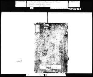 Alte Aufschrift: "Rezeßbuch [Rezessbuch]"