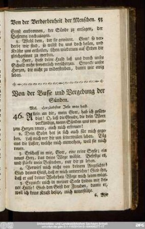Von der Busse und Vergebung der Sünden.