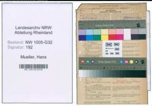 Entnazifizierung Hans Mueller , geb. 25.02.1907 (Angestellter)
