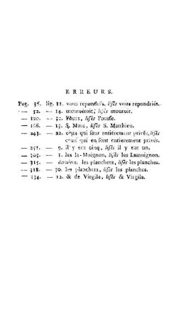 Erreurs