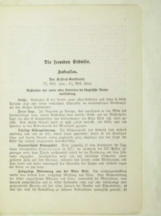 Die fremden Erdteile