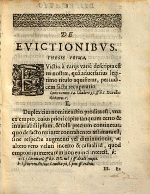 Theses Iuridicae De Evictionibus