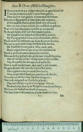 Aen de Over-ysselsche Maegden.