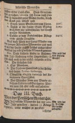 Das III. Buch. Von der Persischen Monarchie.