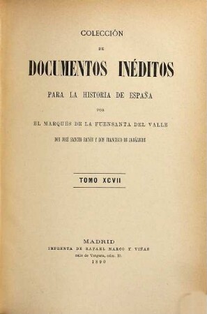 Colección de documentos inéditos para la historia de España, 97