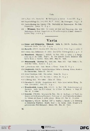 Varia (Nr. 603-665)