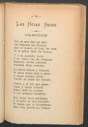 Las hojas secas : Canción