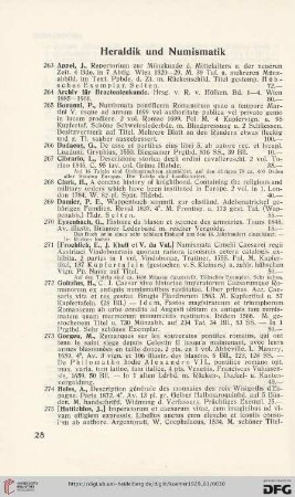Heraldik und Numismatik (Nr. 263-288)