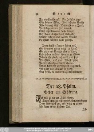 Der 28. Psalm. Gebet um Erhörung.