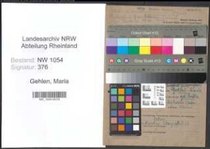 Entnazifizierung Maria Gehlen , geb. 28.01.1909 ()