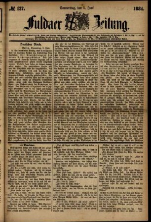 Ausgabe vom Donnerstag, den 05. Juni 1884.