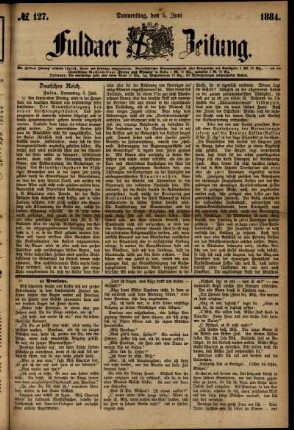 Ausgabe vom Donnerstag, den 05. Juni 1884.