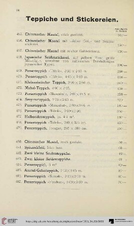 Teppiche und Stickereien (Nr. 465-491)