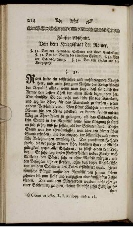 Fünfter Abschnitt. Von dem Kriegsstaat der Römer