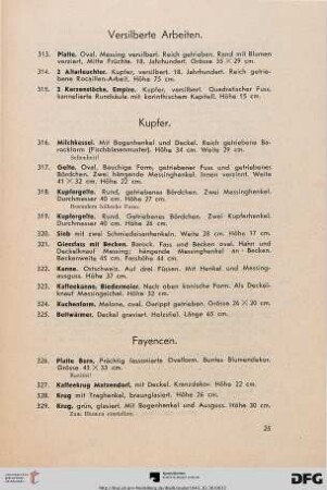 Kupfer (Nr. 316-325)