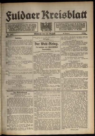 Ausgabe vom Mittwoch, den 23. August 1916.