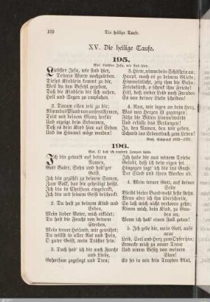 XV. Die heilige Taufe