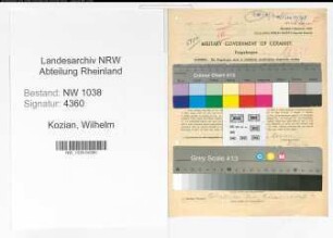 Entnazifizierung Wilhelm Kozian , geb. 22.02.1912 (Lagerarbeiter)