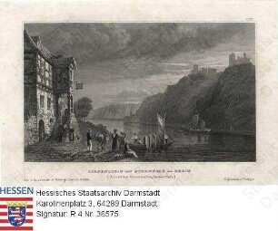 Liebenstein am Rhein, Burg Liebenstein und Sternfels sowie Kloster Bornhofen / Ansicht mit Rhein