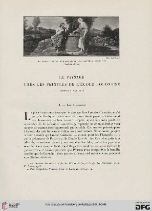 5. Pér. 3.1921: Le paysage chez les peintres de l'école bolonaise, 1 : les Carrache