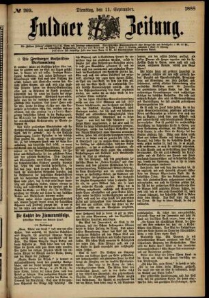 Ausgabe vom Dienstag, den 11. September 1888.