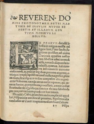 Reverend. Domini Protonotarii Petri Martyris De Insulis Nuper Repertis Et Illarum Gentium Moribus Libellus.