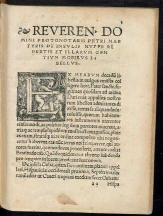 Reverend. Domini Protonotarii Petri Martyris De Insulis Nuper Repertis Et Illarum Gentium Moribus Libellus.