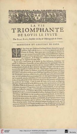 La vie triomphante de Louis le Iuste