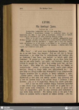 LXVIII. Na ßwètego Jana