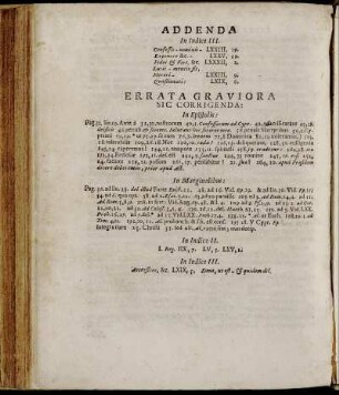 Errata Graviora Sic Corrigenda.