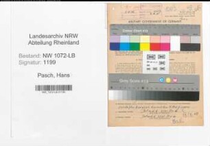 Entnazifizierung Hans Pasch , geb. 11.06.1910 (Arbeiter)