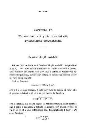 Capitolo IV. Funzioni di più variabili, Funzioni implicite.