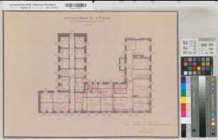 Rüthen (Rüthen) Amtsgericht Grundriß Obergeschoß 1954 1 : 100 41,5 x 57 Pause Staatshochbauamt Soest