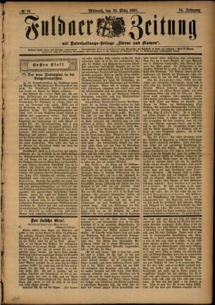 Erste Ausgabe vom Mittwoch, den 10. März 1897.