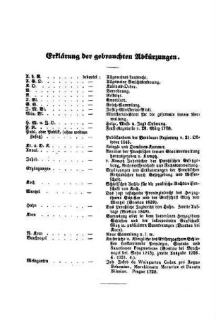 Erklärung der gebrauchten Abkürzungen
