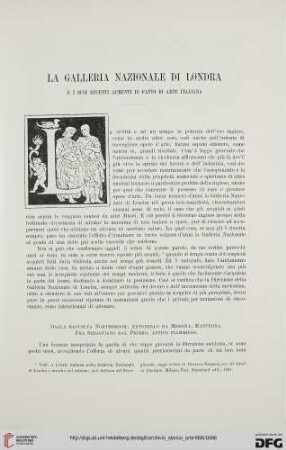 Ser.2: La Galleria Nazionale di Londra : e i suoi recenti aumenti in fatto di Arte Italiana