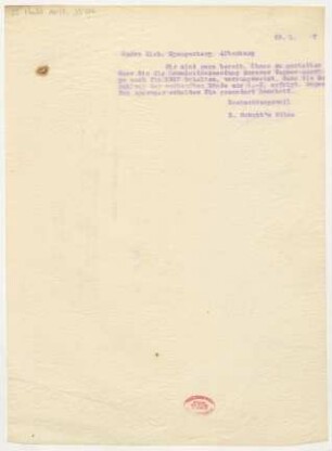 Brief an Richard Spangenberg (Altenburg, Leipzig) : 23.01.1917