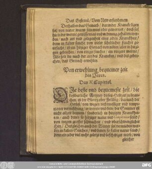 Von erwehlung bequemer zeit des Jares. Das X. Capittel.
