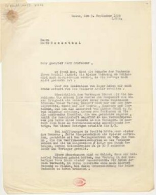 Brief an Moriz Rosenthal : 03.09.1929