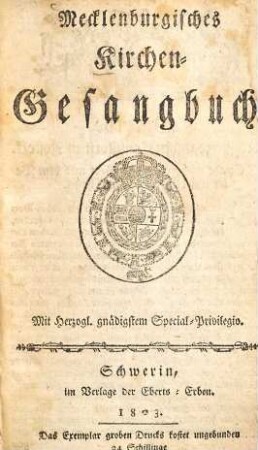 Mecklenburgisches Kirchen-Gesangbuch