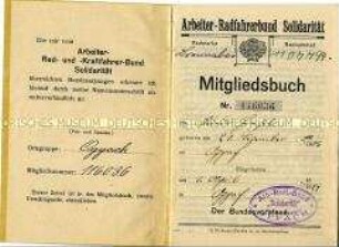 Mitgliedsausweis des Arbeiter-Radfahrerbundes Solidarität