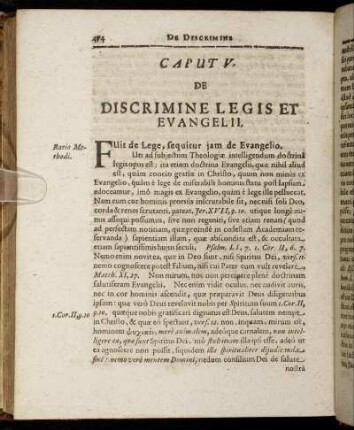 Caput V. De Discrimine Legis Et Evangelii.